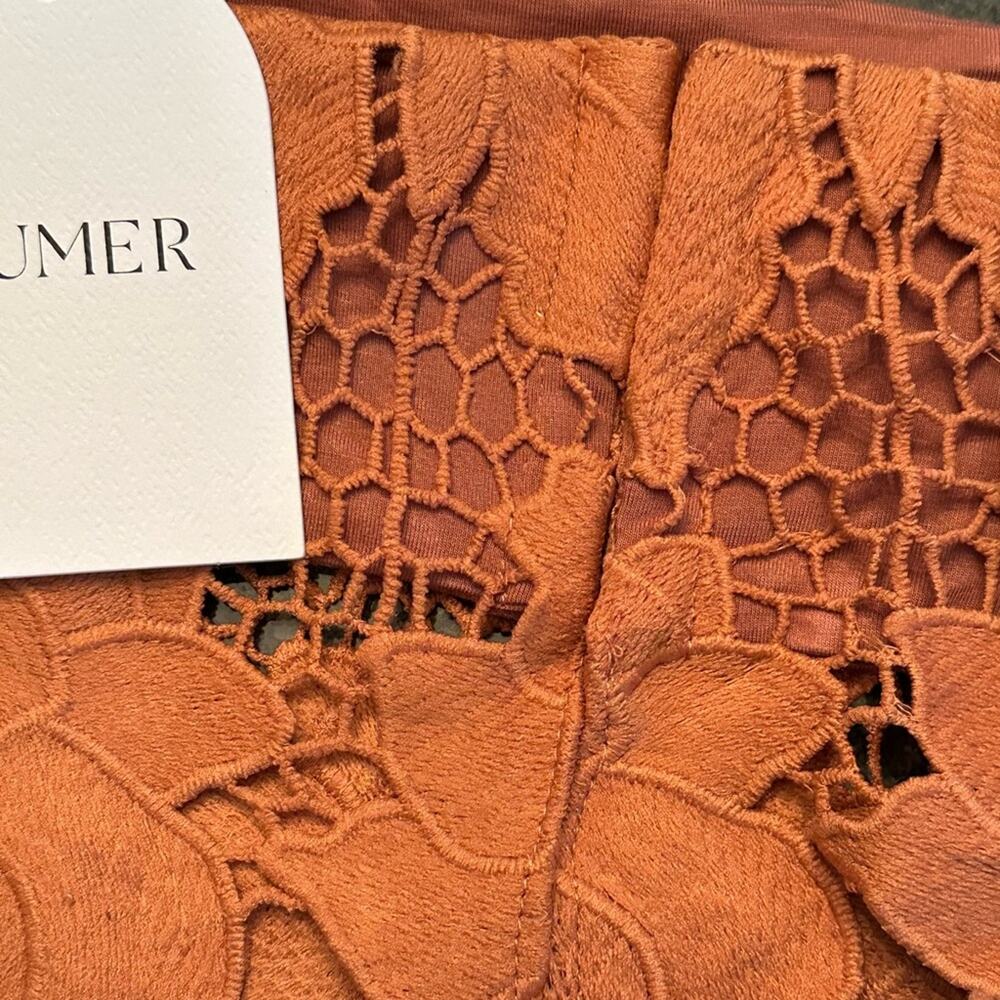 NWT Rumer Tropez Orange Rust Lace Beach Maxi Skirt and Crop Top Size Small - Picture 5 of 10